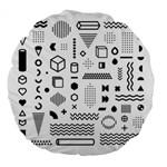 Pattern Hipster Abstract Form Geometric Line Variety Shapes Polkadots Fashion Style Seamless Large 18  Premium Flano Round Cushions