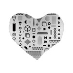 Pattern Hipster Abstract Form Geometric Line Variety Shapes Polkadots Fashion Style Seamless Standard 16  Premium Flano Heart Shape Cushions