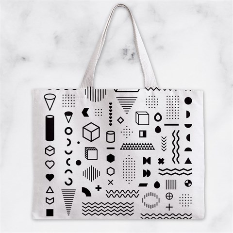 Pattern Hipster Abstract Form Geometric Line Variety Shapes Polkadots Fashion Style Seamless Zipper Mini Tote Bag from ArtsNow.com Front