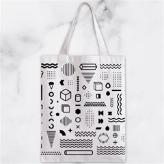 Pattern Hipster Abstract Form Geometric Line Variety Shapes Polkadots Fashion Style Seamless Zipper Classic Tote Bag from ArtsNow.com Front
