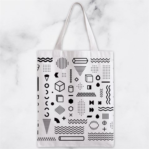 Pattern Hipster Abstract Form Geometric Line Variety Shapes Polkadots Fashion Style Seamless Zipper Classic Tote Bag from ArtsNow.com Back