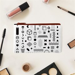 Pattern Hipster Abstract Form Geometric Line Variety Shapes Polkadots Fashion Style Seamless Cosmetic Bag (XS) from ArtsNow.com Front