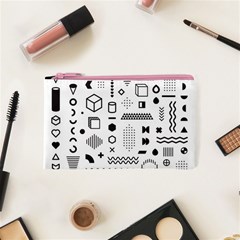 Pattern Hipster Abstract Form Geometric Line Variety Shapes Polkadots Fashion Style Seamless Cosmetic Bag (XS) from ArtsNow.com Front