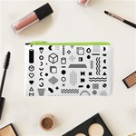 Pattern Hipster Abstract Form Geometric Line Variety Shapes Polkadots Fashion Style Seamless Cosmetic Bag (XS)