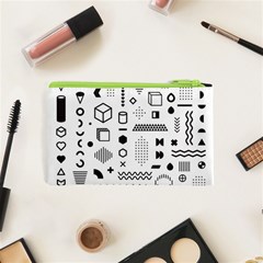 Pattern Hipster Abstract Form Geometric Line Variety Shapes Polkadots Fashion Style Seamless Cosmetic Bag (XS) from ArtsNow.com Back