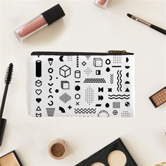 Pattern Hipster Abstract Form Geometric Line Variety Shapes Polkadots Fashion Style Seamless Cosmetic Bag (XS) from ArtsNow.com Back