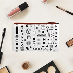 Pattern Hipster Abstract Form Geometric Line Variety Shapes Polkadots Fashion Style Seamless Cosmetic Bag (XS) from ArtsNow.com Back
