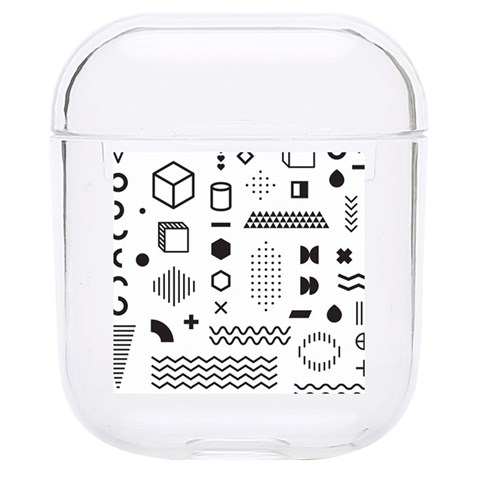 Pattern Hipster Abstract Form Geometric Line Variety Shapes Polkadots Fashion Style Seamless Hard PC AirPods 1/2 Case from ArtsNow.com Front