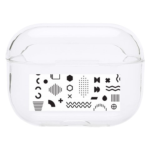 Pattern Hipster Abstract Form Geometric Line Variety Shapes Polkadots Fashion Style Seamless Hard PC AirPods Pro Case from ArtsNow.com Front