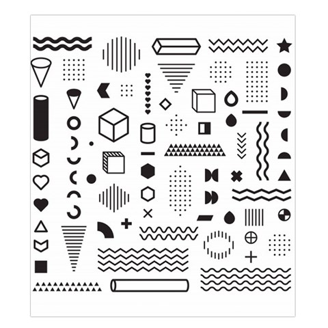 Pattern Hipster Abstract Form Geometric Line Variety Shapes Polkadots Fashion Style Seamless Duvet Cover (King Size) from ArtsNow.com Duvet Quilt