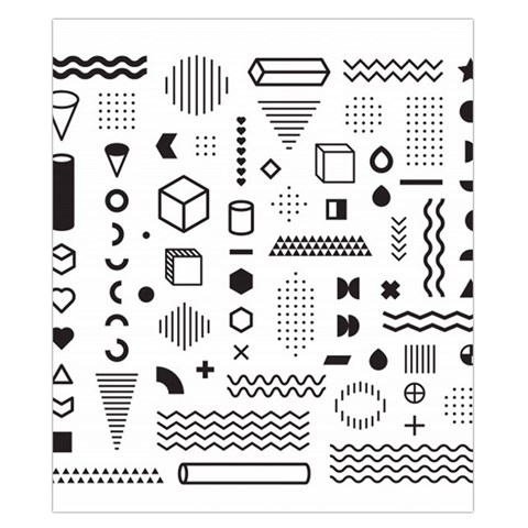 Pattern Hipster Abstract Form Geometric Line Variety Shapes Polkadots Fashion Style Seamless Duvet Cover Double Side (California King Size) from ArtsNow.com Back