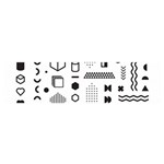 Pattern Hipster Abstract Form Geometric Line Variety Shapes Polkadots Fashion Style Seamless Oblong Satin Scarf (16  x 60 )