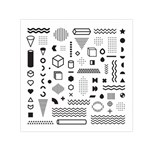 Pattern Hipster Abstract Form Geometric Line Variety Shapes Polkadots Fashion Style Seamless Square Satin Scarf (30  x 30 )