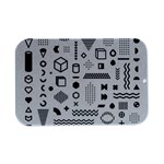Pattern Hipster Abstract Form Geometric Line Variety Shapes Polkadots Fashion Style Seamless Open Lid Metal Box (Silver)  