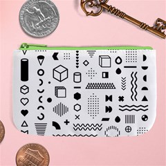 Pattern Hipster Abstract Form Geometric Line Variety Shapes Polkadots Fashion Style Seamless Large Coin Purse from ArtsNow.com Front