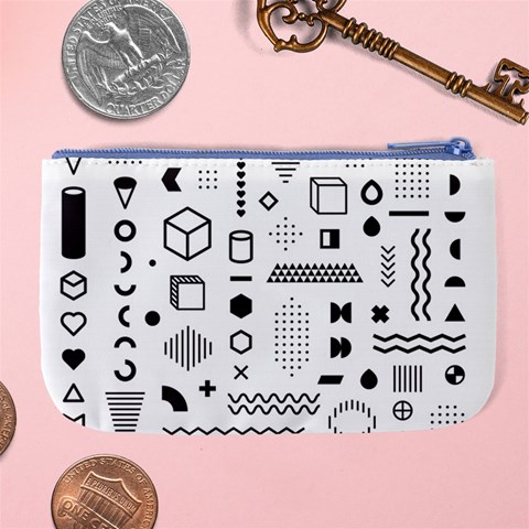 Pattern Hipster Abstract Form Geometric Line Variety Shapes Polkadots Fashion Style Seamless Large Coin Purse from ArtsNow.com Back