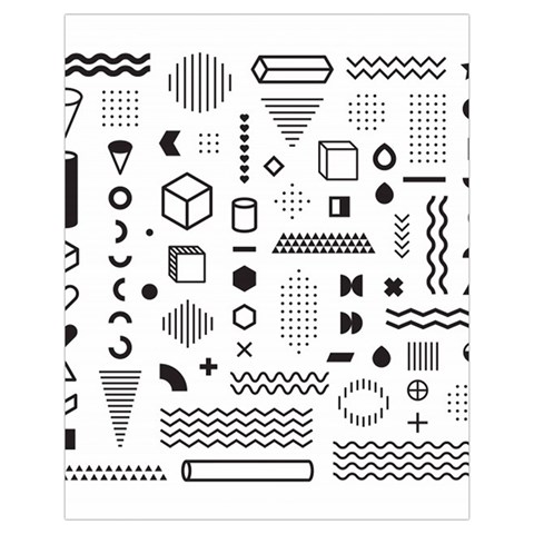 Pattern Hipster Abstract Form Geometric Line Variety Shapes Polkadots Fashion Style Seamless Drawstring Pouch (XL) from ArtsNow.com Front