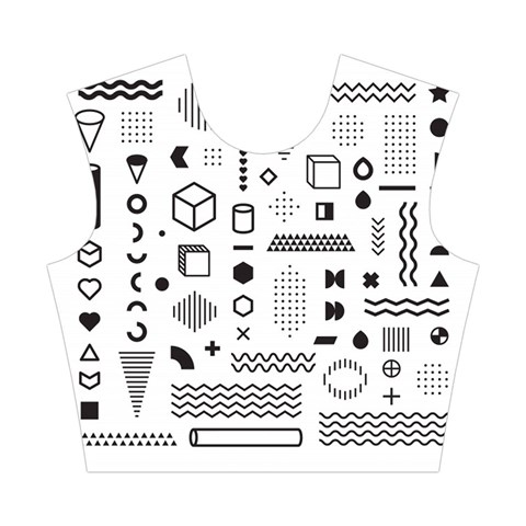 Pattern Hipster Abstract Form Geometric Line Variety Shapes Polkadots Fashion Style Seamless Cotton Crop Top from ArtsNow.com Front