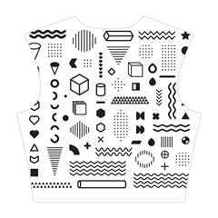 Pattern Hipster Abstract Form Geometric Line Variety Shapes Polkadots Fashion Style Seamless Cotton Crop Top from ArtsNow.com Back