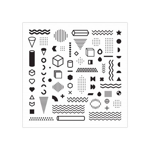 Pattern Hipster Abstract Form Geometric Line Variety Shapes Polkadots Fashion Style Seamless Square Tapestry (Small) from ArtsNow.com Front