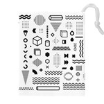 Pattern Hipster Abstract Form Geometric Line Variety Shapes Polkadots Fashion Style Seamless Drawstring Pouch (5XL)