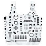 Pattern Hipster Abstract Form Geometric Line Variety Shapes Polkadots Fashion Style Seamless Full Print Recycle Bag (XXL)