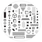 Pattern Hipster Abstract Form Geometric Line Variety Shapes Polkadots Fashion Style Seamless Round Trivet