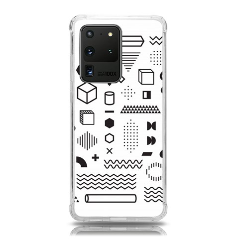 Pattern Hipster Abstract Form Geometric Line Variety Shapes Polkadots Fashion Style Seamless Samsung Galaxy S20 Ultra 6.9 Inch TPU UV Case from ArtsNow.com Front