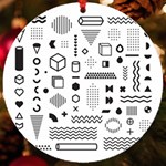 Pattern Hipster Abstract Form Geometric Line Variety Shapes Polkadots Fashion Style Seamless UV Print Acrylic Ornament Round