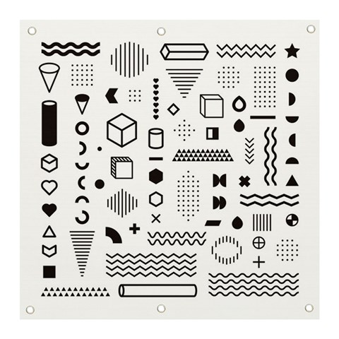Pattern Hipster Abstract Form Geometric Line Variety Shapes Polkadots Fashion Style Seamless Banner and Sign 3  x 3  from ArtsNow.com Front