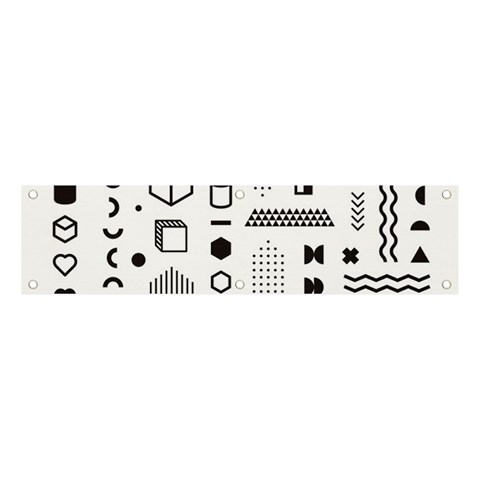 Pattern Hipster Abstract Form Geometric Line Variety Shapes Polkadots Fashion Style Seamless Banner and Sign 4  x 1  from ArtsNow.com Front