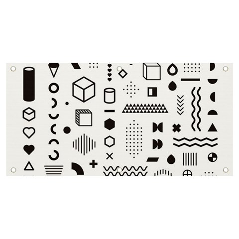 Pattern Hipster Abstract Form Geometric Line Variety Shapes Polkadots Fashion Style Seamless Banner and Sign 4  x 2  from ArtsNow.com Front