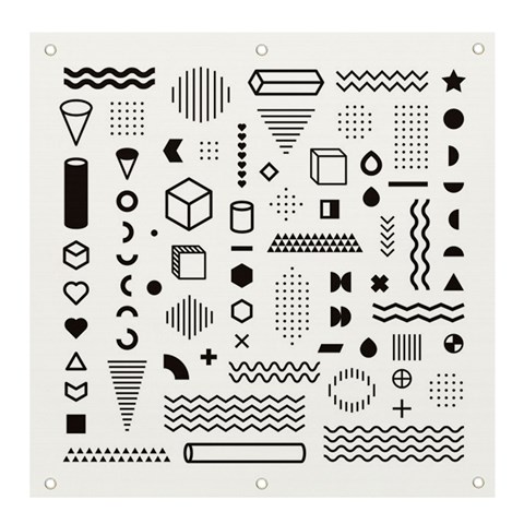 Pattern Hipster Abstract Form Geometric Line Variety Shapes Polkadots Fashion Style Seamless Banner and Sign 4  x 4  from ArtsNow.com Front