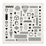 Pattern Hipster Abstract Form Geometric Line Variety Shapes Polkadots Fashion Style Seamless Banner and Sign 4  x 4 