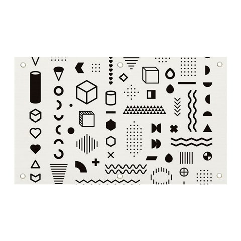 Pattern Hipster Abstract Form Geometric Line Variety Shapes Polkadots Fashion Style Seamless Banner and Sign 5  x 3  from ArtsNow.com Front
