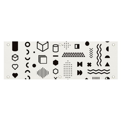 Pattern Hipster Abstract Form Geometric Line Variety Shapes Polkadots Fashion Style Seamless Banner and Sign 6  x 2  from ArtsNow.com Front