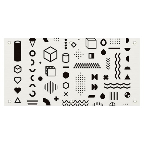 Pattern Hipster Abstract Form Geometric Line Variety Shapes Polkadots Fashion Style Seamless Banner and Sign 6  x 3  from ArtsNow.com Front