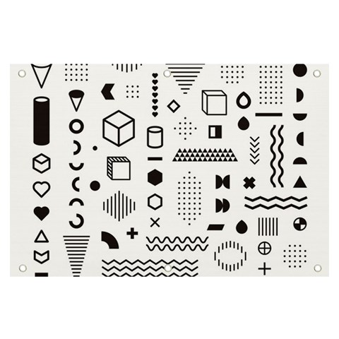 Pattern Hipster Abstract Form Geometric Line Variety Shapes Polkadots Fashion Style Seamless Banner and Sign 6  x 4  from ArtsNow.com Front