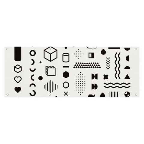 Pattern Hipster Abstract Form Geometric Line Variety Shapes Polkadots Fashion Style Seamless Banner and Sign 8  x 3  from ArtsNow.com Front