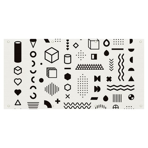Pattern Hipster Abstract Form Geometric Line Variety Shapes Polkadots Fashion Style Seamless Banner and Sign 8  x 4  from ArtsNow.com Front