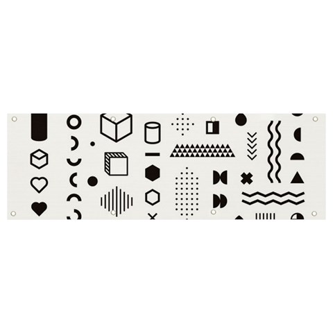 Pattern Hipster Abstract Form Geometric Line Variety Shapes Polkadots Fashion Style Seamless Banner and Sign 9  x 3  from ArtsNow.com Front