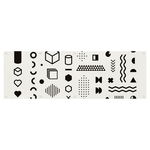 Pattern Hipster Abstract Form Geometric Line Variety Shapes Polkadots Fashion Style Seamless Banner and Sign 12  x 4  from ArtsNow.com Front