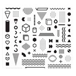 Pattern Hipster Abstract Form Geometric Line Variety Shapes Polkadots Fashion Style Seamless Premium Plush Fleece Blanket (Small)