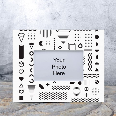 Pattern Hipster Abstract Form Geometric Line Variety Shapes Polkadots Fashion Style Seamless White Tabletop Photo Frame 4 x6  from ArtsNow.com Front