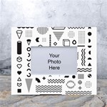 Pattern Hipster Abstract Form Geometric Line Variety Shapes Polkadots Fashion Style Seamless White Tabletop Photo Frame 4 x6 