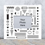 Pattern Hipster Abstract Form Geometric Line Variety Shapes Polkadots Fashion Style Seamless White Wall Photo Frame 5  x 7 