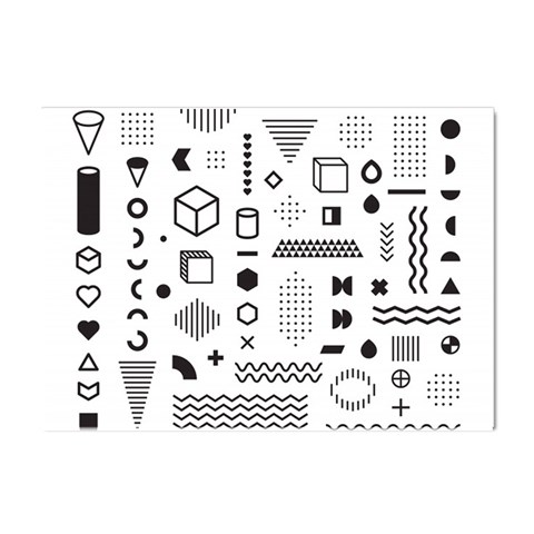Pattern Hipster Abstract Form Geometric Line Variety Shapes Polkadots Fashion Style Seamless Crystal Sticker (A4) from ArtsNow.com Front