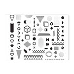 Pattern Hipster Abstract Form Geometric Line Variety Shapes Polkadots Fashion Style Seamless Crystal Sticker (A4)