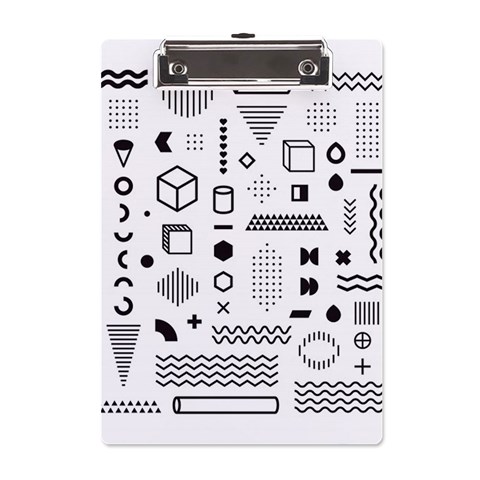 Pattern Hipster Abstract Form Geometric Line Variety Shapes Polkadots Fashion Style Seamless A5 Acrylic Clipboard from ArtsNow.com Front