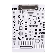 Pattern Hipster Abstract Form Geometric Line Variety Shapes Polkadots Fashion Style Seamless A5 Acrylic Clipboard from ArtsNow.com Front